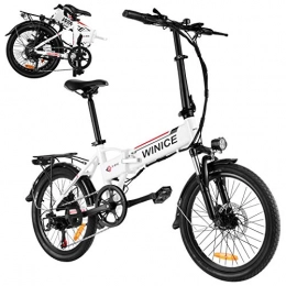 Caroma Fahrräder E-Bike City Efahrrad 250W Elektrofahrrad 26 / 20 Zoll Elektrokreuzer / Elektrofahrrad mit Abnehmbarer 8Ah LithiumIonen Batterie, Shimano 7-Gang (20 Zoll Klapprad Ebike Weiß)