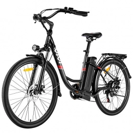 Caroma Fahrräder E-Bike City Efahrrad 250W Elektrofahrrad 26 Zoll Elektrokreuzer / Elektrofahrrad mit Abnehmbarer 8Ah LithiumIonen Batterie, Shimano 7-Gang (26 Zoll Schwarz)