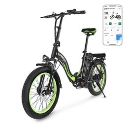 E-Bike Elektrofahrrad 20 Zoll, Faltbares City Elektrofahrräder mit 3" Fettreifen, Intelligente Steuerung APP(EN15194), Reichweite 70 – 80 KM