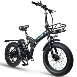 TODIMART Fahrräder E Bike Fat Reifen 20"* 4" Mit 48V 15Ah Batterie, E-Bike für Herren und Damen, Long Range 60-80KM City Mountain Bicycle
