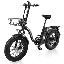 YUEYEQU Elektrofahrräder E-Bike Klapprad 20 Zoll Damen Herren，Elektrofahrrad mit 48V 18A Lithium Akku, 4, 0 Fette Reifen Full Terrain，Shimano 7-Gang (U)