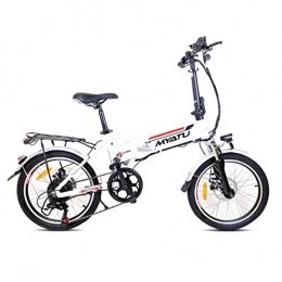 MYATU Fahrräder e-Bike klapprad 20 Zoll - Myatu Elektro klapprad 375 WH Akku, ebike klapprad mit 7 Gang Shimano, Modelljahr 2022, klapprad e-Bike bis zu 80km Reichweite, weiß