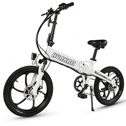SAWOO Elektrofahrräder E-Bike Mit Integrierter Radnabe GT20, Faltbares 20-Zoll-elektrofahrrad, 500-w-hochleistungsmotor, Versteckte 48-v-10-ah-batterie, Mountainbike (Weiß)