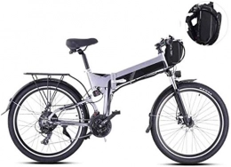 HCMNME Elektrofahrräder E-Bike Mountainbike Electric Snow Bike, 26-Zoll-Elektrofahrräder, 21-fach-Gebirgsschub Fahrrad LCD-Instrument Erwachsene Fahrrad-Sportarten im Freien Lithium-Batterie-Strand Cruiser für Erwachsene (Fa