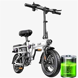 HCMNME Fahrräder E-Bike Mountainbike Electric Snow Bike, Erwachsene Elektrische Fahrradform Roller Max Geschwindigkeit 25km / h 48V24AH Lithium Batteriescheibenbremse 14 Zoll Pneumatische Reifen Lithium Batterie Stran