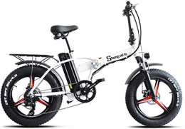 HCMNME Elektrofahrräder E-Bike Mountainbike Electric Snow Bike, schnelle elektrische Fahrräder für Erwachsene 20 Zoll faltendes elektrisches Fahrrad, elektrisch Alle Terrain-Mountainbike mit LCD-Display, 500W 48V 15AH-Lithiu