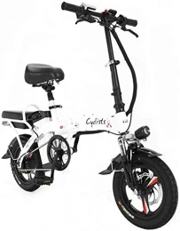 HCMNME Elektrofahrräder E-Bike Mountainbike Electric Snow Bike, schnelle elektrische Fahrräder für Erwachsene faltbare tragbare Fahrräder abnehmbare Lithium-Batterie 48V 400W Erwachsene Doppel-Stoßdämpfer-Bikes mit 14-Zoll-R