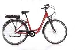 SAXONETTE Elektrofahrräder E-Bike SAXONETTE Advanced Plus 45cm 10, 4 Ah Citybike Unisex Erwachsene (Bordeaux glänzend)