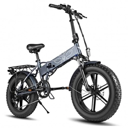 BZGKNUL Fahrräder EBike 20 "Fat Reifen Falten Ebike 750W 25 MHP Ebike mit 4 8V 12.8ah. Lithium-Batterie-Elektrofahrrad 7 Geschwindigkeitsgetriebe-Berg-faltbares elektrisches Fahrrad for Erwachsene ( Farbe : Grey )