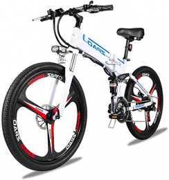 RDJM Fahrräder Ebike e-Bike, 12.8Ah Elektrofahrrad 26 Zoll Folding Elektro-Fahrrad 48V 500W 21 Geschwindigkeit Berg Ebike Aluminium Rahmen Bycycle Eletric (Color : White, Size : 500W12.8Ah)