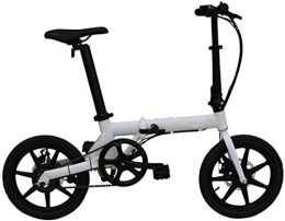 RDJM Fahrräder Ebike e-Bike, 16-Zoll-Folding Elektro-Bikes, Aluminiumlegierung intelligenter Bikes LCD-Flüssigkristall-Instrument ACS Cruise System Outdoor Radfahren Reisen (Color : White)
