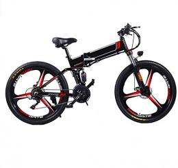 RDJM Fahrräder Ebike e-bike, 26 '' E-Bike, 350W Motor faltbares elektrisches Fahrrad mit Wechsel 48V 8AH / 10AH Lithium-Ionen-Akku for Erwachsene, 21 Gang-Schaltung Berg Electric Bike ( Color : Black , Size : 8AH )
