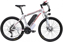 RDJM Fahrräder Ebike e-Bike, 26 '' Electric Mountain Bike Brushless Getriebemotor Große Kapazität (48V 350W 10Ah) 35 Meilen Reichweite und Doppelscheibenbremsen Alloy Elektro-Fahrrad (Color : White Red)