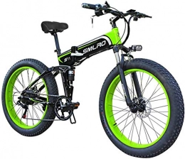 RDJM Fahrräder Ebike e-Bike, 26-Zoll-E-Bikes Strand 48V Lithium-Batterie Motorschlitten, 4.0Fat Reifen Fahrrad-LED-Display Motorräder Outdoor Radfahren trainieren Reise (Color : Green)