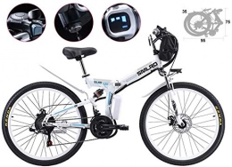RDJM Fahrräder Ebike e-Bike, 26 Zoll Reifen elektrisches Fahrrad Folding Moped Speiche Felge Ebike 21 Geschwindigkeit 48V 500W Bergelektrofahrräder 3 Mode Power Scooter Lautsprecher Integrierte LED-Scheinwerfer for