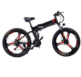 RDJM Elektrofahrräder Ebike e-Bike, 26-Zoll-Upgrade Die Rahmen Fat Tire elektrisches Fahrrad 48V 10 / 12.8AH Batterie Adult Hilfs Bike 350W Motor Berg Schnee E-Bike (Color : Black, Size : 10AH)