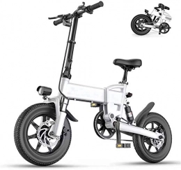 RDJM Elektrofahrräder Ebike e-Bike, Elektrische Fahrräder for Erwachsene, 16" Leichtklapp E-Fahrrad, 250W 36V 7.8Ah Abnehmbare Lithium-Batterie, Stadt Fahrrad Maxgeschwindigkeit 25Km mit 3 Riding Modes (Color : White)