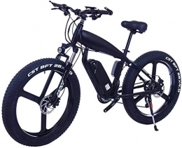 RDJM Elektrofahrräder Ebike e-Bike, Elektro-Fahrrad for Erwachsene - 26inc Fat Tire 48V 10Ah Berg E-Bike - mit der großen Kapazität Lithium-Batterie - 3 Riding Modes Scheibenbremse (Farbe: 10Ah, Größe: Black-B)