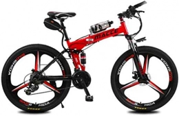 RDJM Fahrräder Ebike e-Bike, Elektro-Fahrrad-Lithium-Batterie Folding Mountain Bike Adult einzelnes Rad Wasserflasche beweglich und bequem Macht, Rot, Ausdauer 20km6.8A