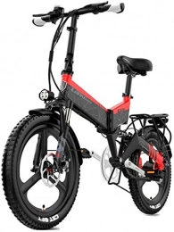 RDJM Elektrofahrräder Ebike e-Bike, Erwachsene 400W Electric Mountain Bike 7 Geschwindigkeiten Beach Cruiser Schneeberg Elektro-Fahrrad Fully Stadt Pendeln Berg E-Bike (Weiss) (Color : Red, Size : 48V / 12.8AH)