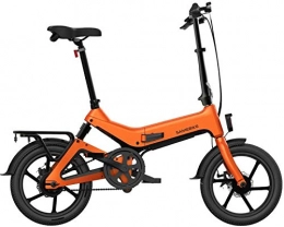 RDJM Fahrräder Ebike e-Bike, Folding Electric Bike 16" 36V 350W 7, 5Ah Lithium-Ionen-Batterie-elektrisches Fahrrad for Erwachsene Tragfähigkeit 150 kg mit Rear Seat (Color : Orange)