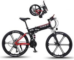 RDJM Elektrofahrräder Ebike e-Bike, Folding Elektro-Fahrrad for Erwachsene Männer Frauen mit 26inch Reifen 27 Geschwindigkeiten LCD-Schirm-Mountainbike for City Commuting 350W Aluminium Berg E-Bike Rennrad (Color : Red)