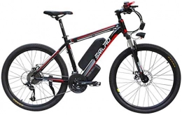 ZMHVOL Fahrräder Ebikes, 26 '' Electric Mountainbike bürstenlose Getriebemotor Große Kapazität (48 V 350W 10Ah) 35 Meilen Reichweite und Dual-Scheibenbremsen Legierung elektrisches Fahrrad ZDWN ( Color : Black Red )