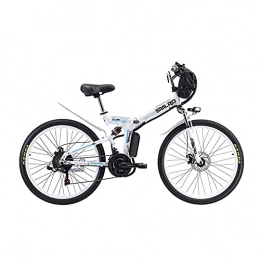 Hyuhome Elektrofahrräder Ebikes für Erwachsene, Folding Electric Bike MTB Dirtbike, 26" 48V 13Ah 250W IP54 Waterproof Design, einfache Lagerung Faltbarer elektrischer Fahrräder für Männer (250W 13A White)