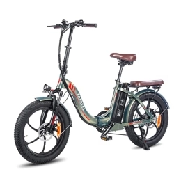 Lanshanchu Elektrofahrräder Electric Bicycle 20 Inch x 3.0 Large Tyres, E-Bike Folding Bike 36 V 18 Ah Battery, 250 W Foldable Bicycle Men, Shimano 7S Electric Bicycle 25 km / h City Bike Pedelec Ebike (Schwarz)
