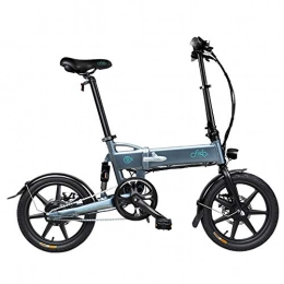 GUOJIN Elektrofahrräder Electric Bicycle16 Zoll Zusammenklappbares Elektrofahrrad 250W 36V 25Km / H LED-Scheinwerfer Mit Abnehmbarer 7, 8-Ah-Lithium-Ionen-Batterie City E-Bike Für Erwachsene, Grau