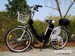 Electric City Fahrrad 250 W 36 V 6 Geschwindigkeiten bis zu 25 Km/h Drum Bremsen schwarz