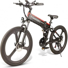 WJSWD Fahrräder Electric Snow Bike, Electric Mountainbike Neueste 350 Watt E-Bike 26 "Aluminium Elektrisches Fahrrad für Erwachsene mit abnehmbarer 48V 10AH Lithium-Ion-Batterie 21 Geschwindigkeitszahnräder Lithium B