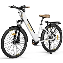 Eleglide Elektrofahrräder Eleglide T1 Step-Thru E-Bike, Elektrofahrrad 27.5'' Trekkingrad E-Cityrad mit 36V 13Ah Lithium-Akku bis zu 100KM Lange Range, 250W Motor, EU-konformes E Bike, LCD Display (Weiß)
