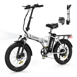 ELEKGO Elektrofahrräder ELEKGO E Bike 20" Fette Reifen 3.0 Elektrofahrrad 36V12Ah Batterie Faltrad, 7 Geschwindigkeiten Getriebe Stadtfahrrad, 250W Motor Mountainbike für Erwachsene