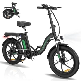 ELEKGO Fahrräder ELEKGO E Bike Elektrofahrrad, 20"*3.0 Fettreifen E-Bike Klapprad, Faltbares City E-Bike E-Fahrrad mit 250W Motor, 36V 12Ah Abnehmbare Batterie, 7-Gang Mountain Ebike für Unisex Erwachsene