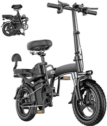 Generic Elektrofahrräder Elektrische E-Bikes, 14-Zoll-Klapp-Elektrofahrrad, tragbare Elektrofahrräder für Erwachsene, Teenager, elektrisches Stadtfahrrad mit 36 V / 30 Ah-Lithiumbatterie, 250 W-Motor, Klapprahmen aus Kohlens