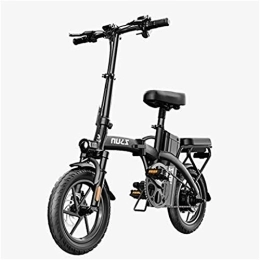 Generic Elektrofahrräder Elektrische E-Bikes, Elektrofahrrad für Erwachsene, faltbares E-Bike für Stadtpendler, Höchstgeschwindigkeit 25 km / h, 14 Zoll superleicht, 48 V 24 Ah Abnehmbarer Lithium-Akku, Unisex-Fahrrad