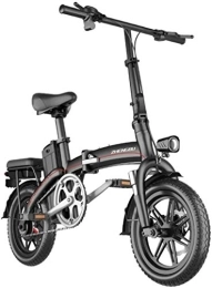 Generic Fahrräder Elektrische E-Bikes, schnelle E-Bikes für Erwachsene, tragbar, leicht zu verstauen, 14-Zoll-Elektrofahrrad / Pendler-E-Bike mit Frequenzumwandlungs-Hochgeschwindigkeitsmotor, 48 V 8 Ah Akku