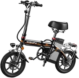 Generic Elektrofahrräder Elektrische E-Bikes, schnelle Elektrofahrräder für Erwachsene, 14-Zoll-Räder, Rahmen aus Aluminiumlegierung, tragbares zusammenklappbares Elektrofahrrad mit abnehmbarem 48-V-Lithium-Ionen-Akku, lei