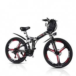ZBB Elektrofahrräder Elektrische Fahrräder Faltbare Mountainbikes 48V 350W Erwachsene 7 Geschwindigkeiten Doppelstoßdämpfer mit 26 Zoll Reifen Scheibenbremse und Vollfederung Gabel Geschwindigkeit bis zu 40 km / h, Schwarz