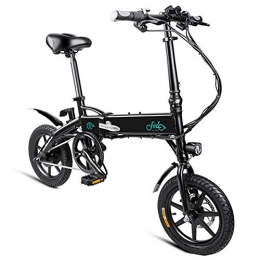 LAYZYX Fahrräder Elektrische Folden Bike, Gebirgsfahrrad 25 km / h Max 250W Motor 36V Aluminiumlegierung-faltbares elektrisches Fahrrad mit Frontleuchten und 14 Zoll Reifen USB Telefonhalter LCD-Schirm, Schwarz, 10.4AH