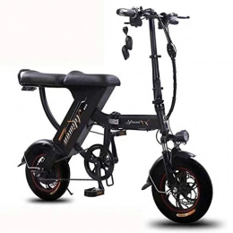 ZBB Fahrräder Elektrisches Fahrrad das elektrisches E-Fahrrad des Kohlenstoffstahls für Erwachsene Frauen Männer 48V Lithium-Batterie Geschwindigkeit 20-30KM / h schwanzloser Motor 350 W faltet, Schwarz, 110to150KM