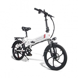 DDZIX Fahrräder Elektrisches Fahrrad, Das Für Erwachsenen, E-Fahrrad, 350W Watt Motor 20 Zoll Roller Electric10.4Ah Zusammenklappt, Das Elektrisches Fahrrad Mit LED-Licht, Bis Zu 35 Km / H Faltet, Weiß