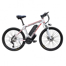 ASVK Elektrofahrräder Elektrisches Fahrrad, elektrische Mountainbike für Erwachsene, Ebikes Fahrräder Alle Terrain, 26"48V 250W 10Ah Abnehmbare Lithium-Ionen-Batterie, einfache Lagerung (Weiß Rot, 350)