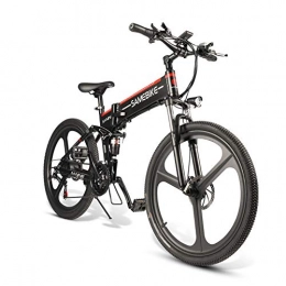 ZZQ Fahrräder Elektrisches Mountainbike, 21 Zoll faltbares E-Bike, 38 V, 350 W Lithium-Ionen-Akku mit hoher Kapazitt und Ladegert, Premium-Vollfederung