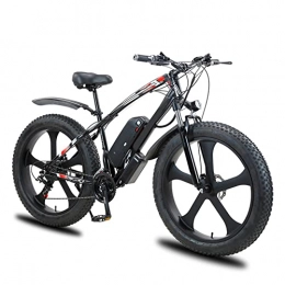 HLZHJXB Fahrräder Elektrisches Mountainbike, Aluminiumlegierungsrahmen 26"E-MTB-Fahrrad Mit Abnehmbarer Lithium-Ionen-Batterie 48V 13A Für Männer, 21Speed-Gänge, Doppelscheibenbremsen, Schwarz, 26 inch