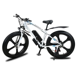 HLZHJXB Elektrofahrräder Elektrisches Mountainbike, Aluminiumlegierungsrahmen 26"E-MTB-Fahrrad Mit Abnehmbarer Lithium-Ionen-Batterie 48V 13A Für Männer, 21Speed-Gänge, Doppelscheibenbremsen, Weiß, 26 inch