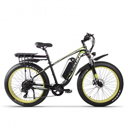 cysum Fahrräder Elektrisches Mountainbike Cysum 48V * 17AH Lithiumbatterie Elektrofahrrad, hochfeste Aluminiumlegierung 26 Zoll 4, 0 Fett Reifen Snowbike (Schwarz Grün Plus)