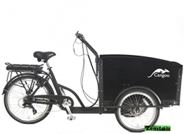 Plezier Elektrofahrräder Elektro-Transportfahrrad / Lastenrad Plezier Groovy 7 Gang schwarz mit Regendach, 4 Sitzplätze