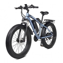 Electric oven Fahrräder Elektrofahrrad 1000W für Erwachsene 26 Zoll Fetter Reifen Elektrofahrrad Aluminiumlegierung Outdoor Strand Mountainbike Schnee Fahrrad Radfahren (Farbe : Blau)
